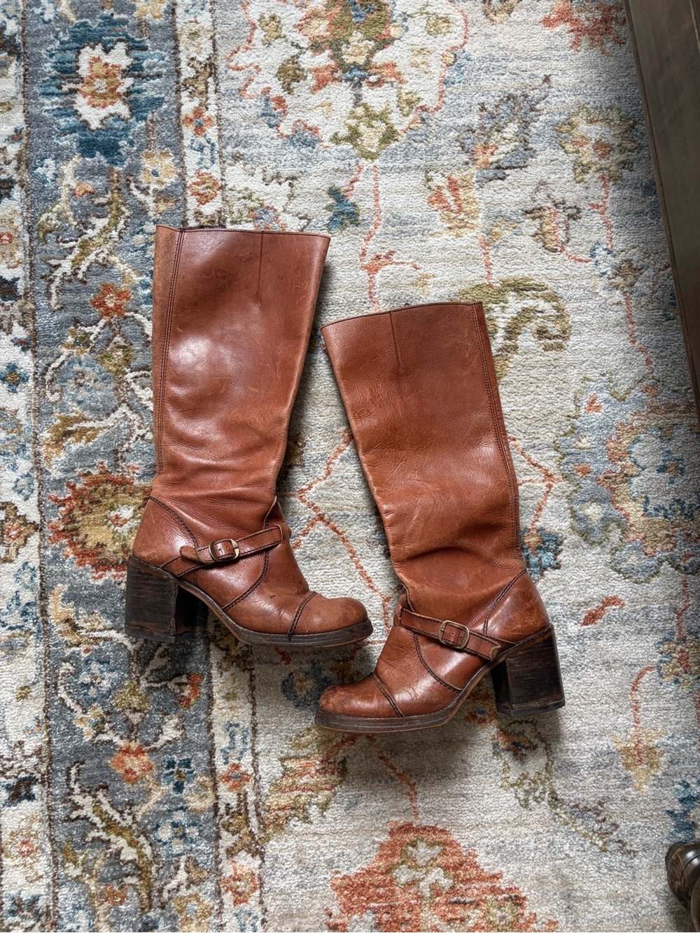 Women’s Tall Brown Leather Riding Boots - Picture 2 of 6